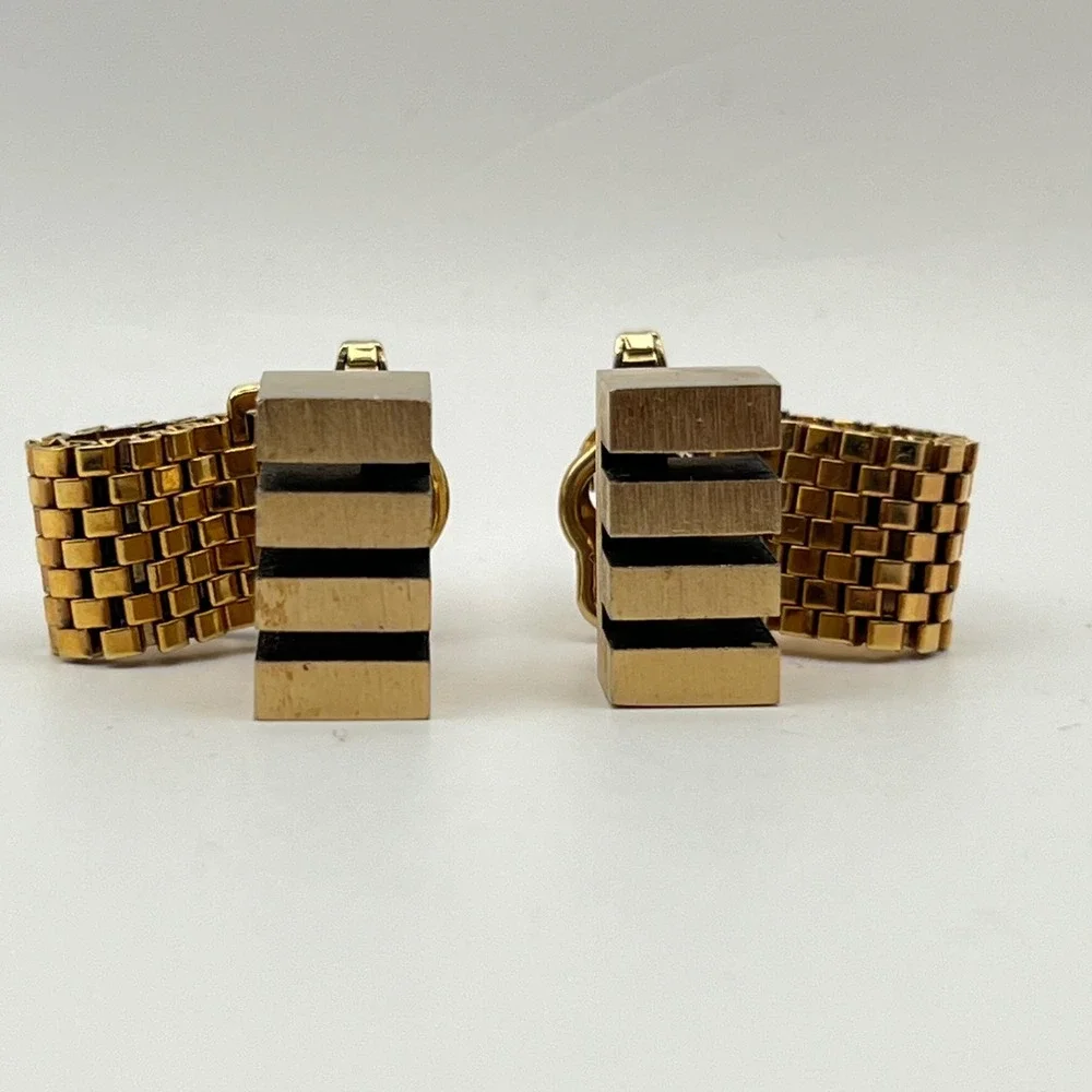 Vintage Foster Gold‎ Tone Cufflinks Retro MCM